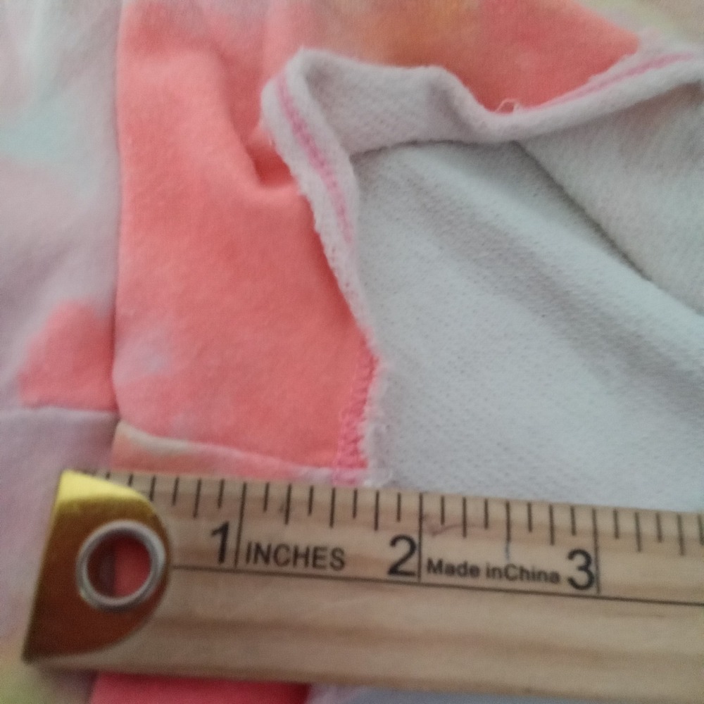 Hard Candy Pink Tie Dye Sun Graphic Lounge Shorts Women Medium Raw Hem Boho Y2K - Picture 7 of 7
